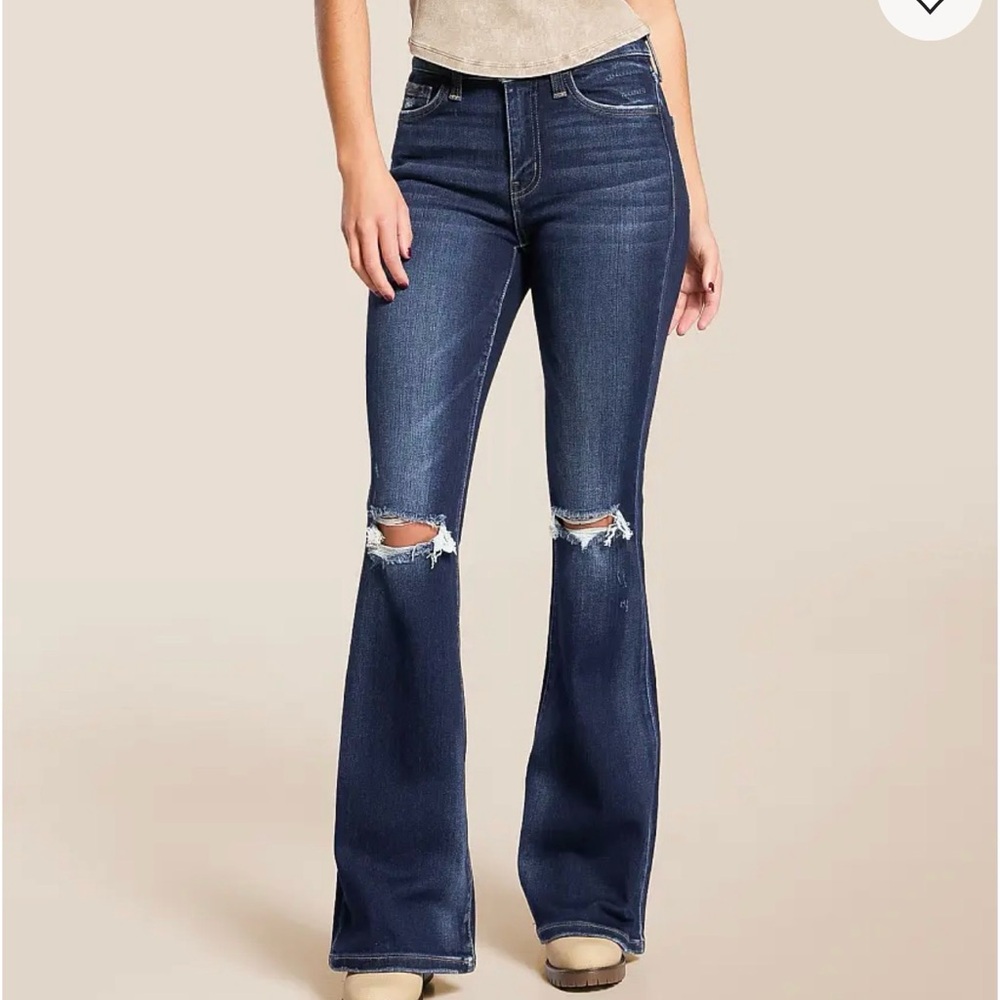 Flying Monkey High Rise Stretch Flare Jeans